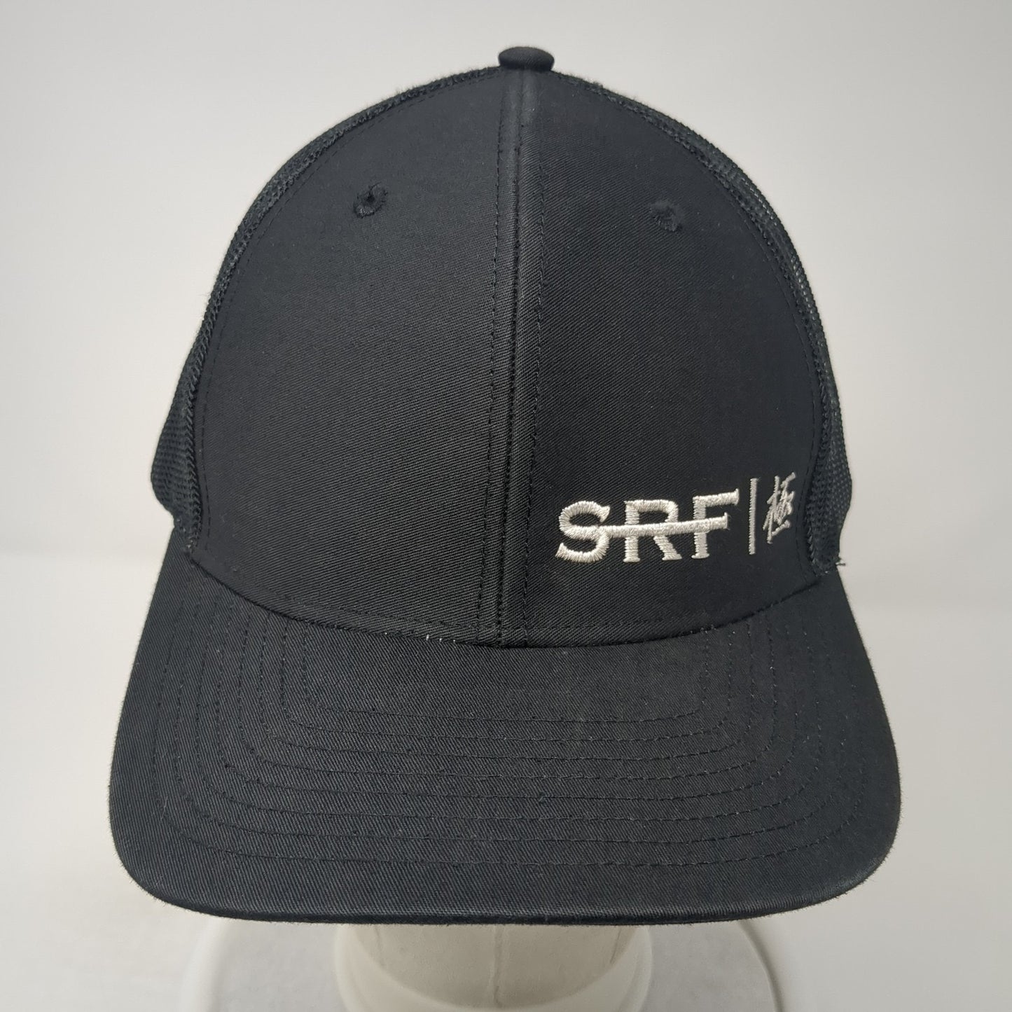 SRF Snapback Mesh Back Trucker Hat Black One Size Adjustable Richardson