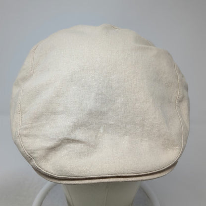 City Hats Newsboy Cap Beige One Size Linen Solid Flat Hat New York Design