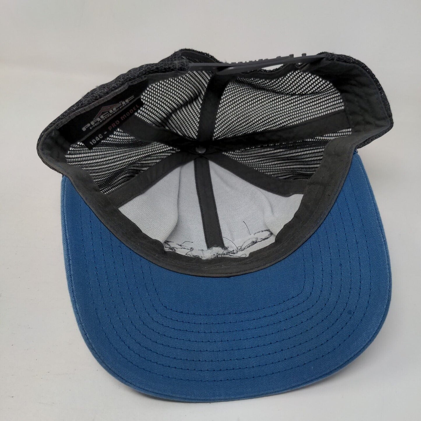 Country Cred Snapback Mesh Back Trucker Hat Blue One Size Embroidered