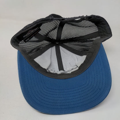 Country Cred Snapback Mesh Back Trucker Hat Blue One Size Embroidered