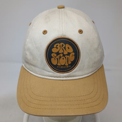 Pukka 3rd Stone Hawaii Snapback Hat Beige One Size Cotton Two Tone Gold Surf