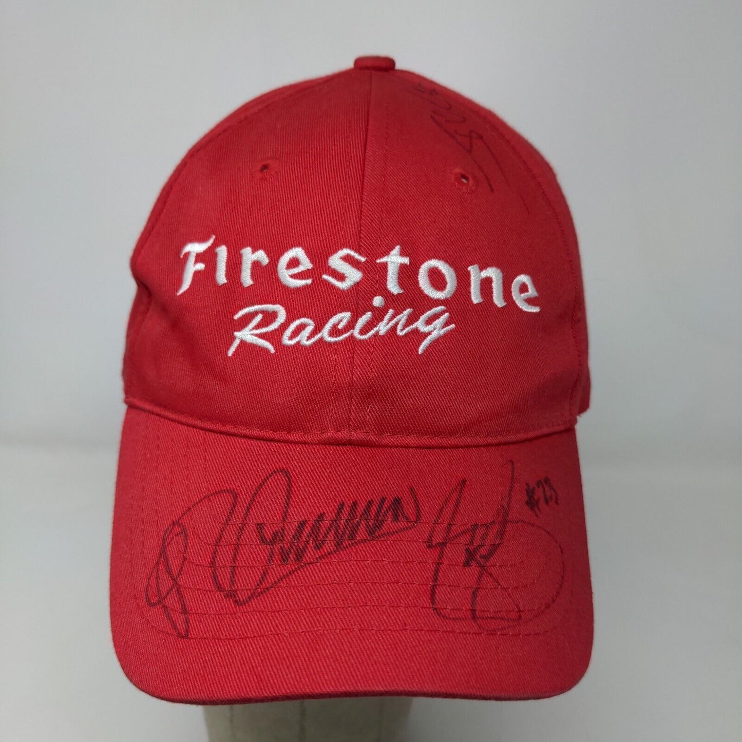 Firestone Racing Men's Snapback Hat Red Size OSFA Embroidered Logo Autographed