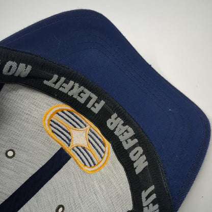 No Fear Baseball Cap Blue L/XL Flexfit Embroidered Logo Graphic Apparel Vintage
