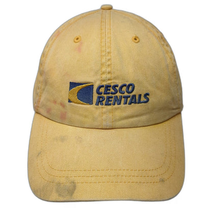 Fahrenheit Baseball Cap Yellow One Size Cesco Rentals Leather Slideback Hat