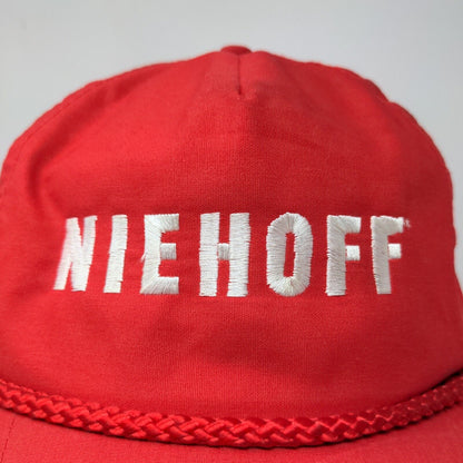 Niehoff Men's Slideback Hat Red OSFA Embroidered Logo Adjustable