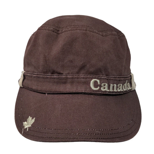 Canada Maple Leaf Strapback Hat Brown One Size OSO Adjustable