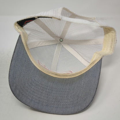 Pacific Headwear Trucker Hat Gray White OSFM Fishers Technology Mesh Snapback