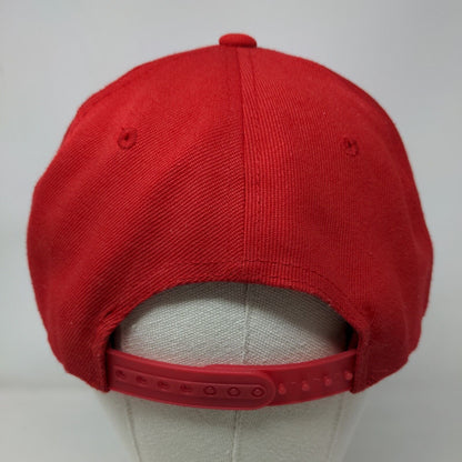 BET Snapback Hat Red One Size Embroidered Adjustable Solid 6 Panel