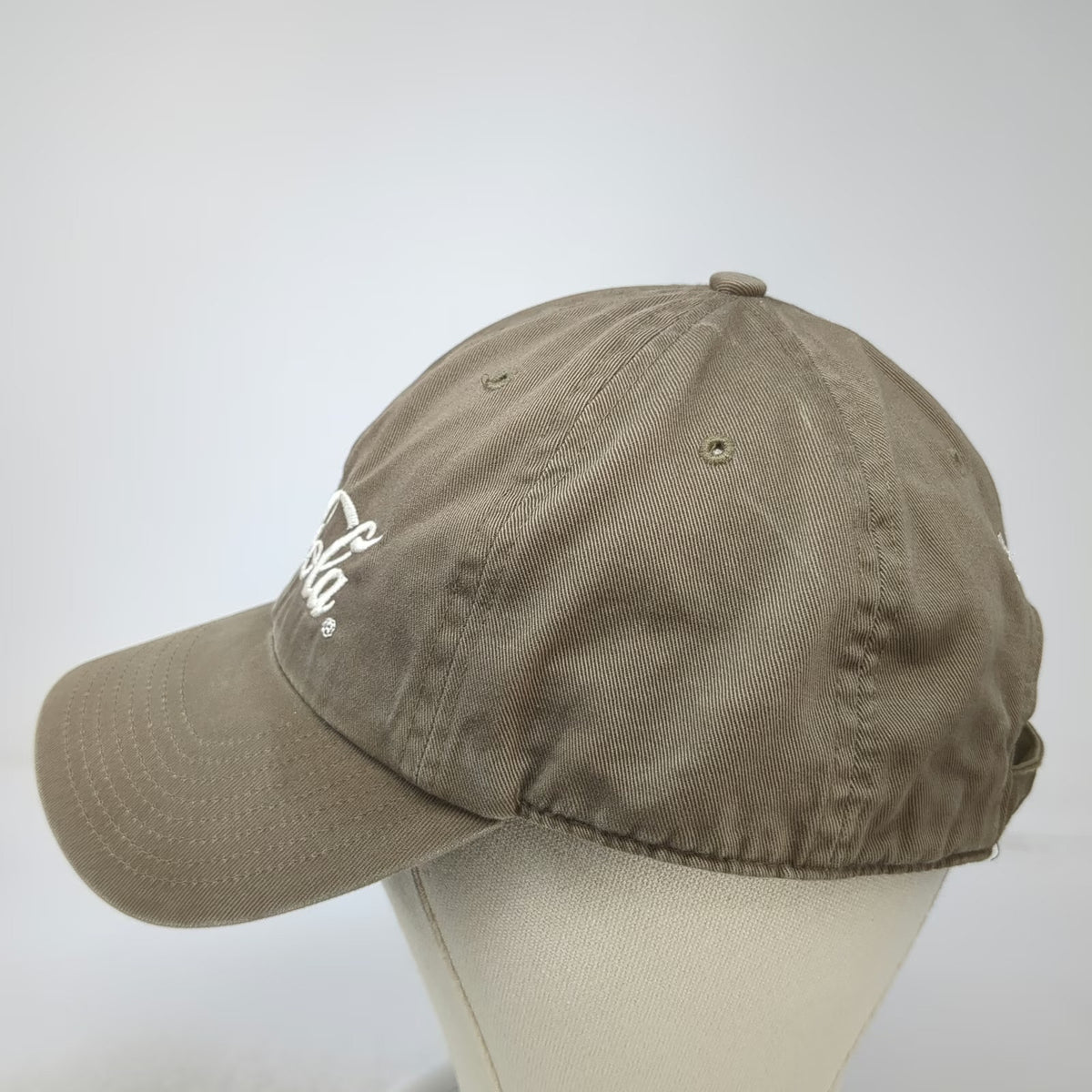 Coca-Cola Baseball Cap Brown White One Size Las Vegas Embroidered Hat Slideback