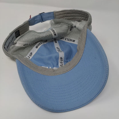 Wheels Up 8760 Slideback Trucker Hat Blue OSFA Adjustable Mesh Back Embroidered