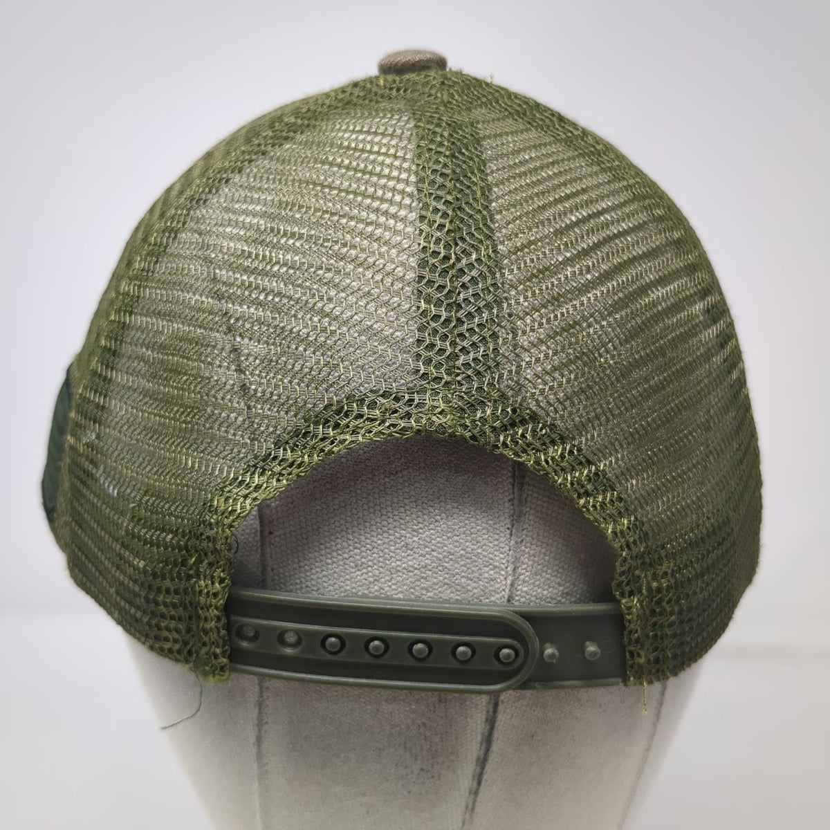 Green Camo USAF Military Trucker Hat One Size Mesh Snapback Side Flag Patch
