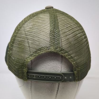 Green Camo USAF Military Trucker Hat One Size Mesh Snapback Side Flag Patch