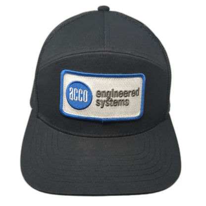 Cap America Trucker Hat Black One Size ACCO Engineered Systems Patch USA Flag
