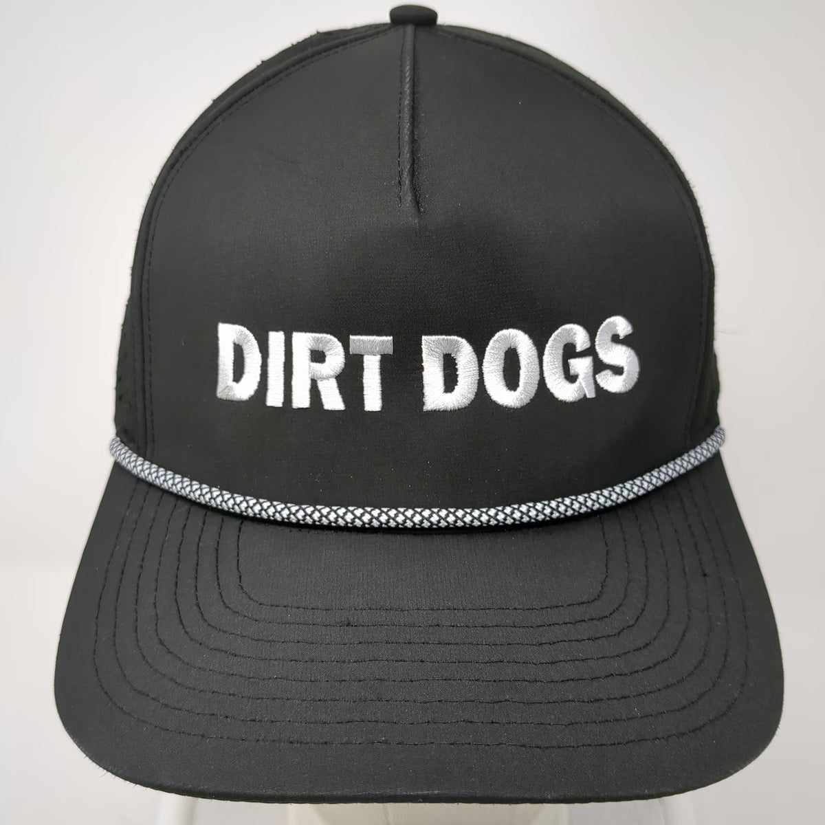 Zapped Dirt Dogs Podcast Mesh Trucker Hat Black One Size Rope Snapback Logo