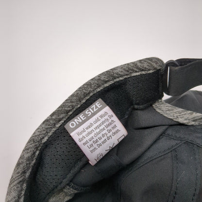 Layer 8 Strapback Hat Black One Size Adjustable Gray Trim Outdoor