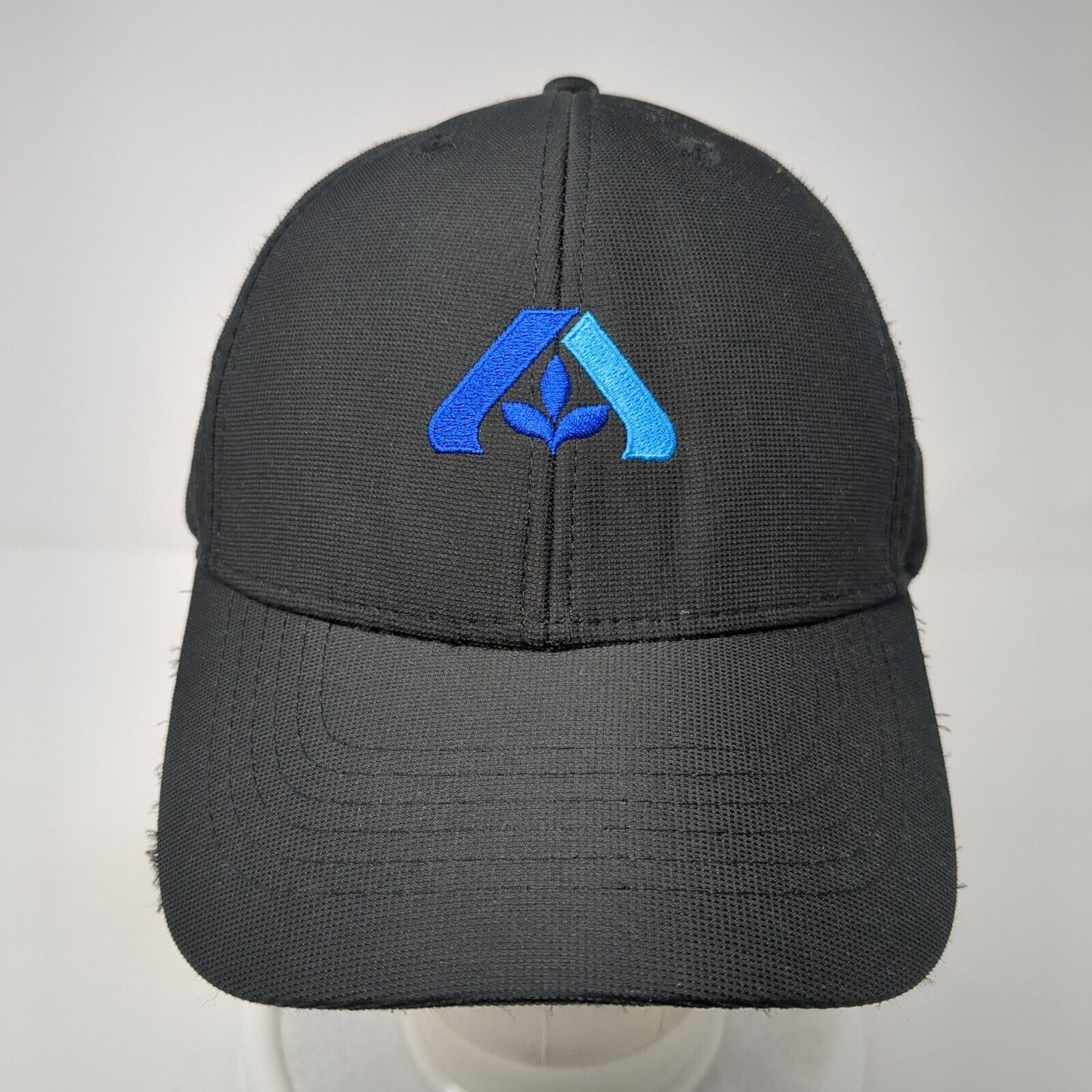 Image Solutions Strapback Hat Black One Size Embroidered Logo 6 Panel