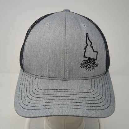 Idaho Roots Snapback Mesh Back Trucker Hat Gray One Size Colorblock