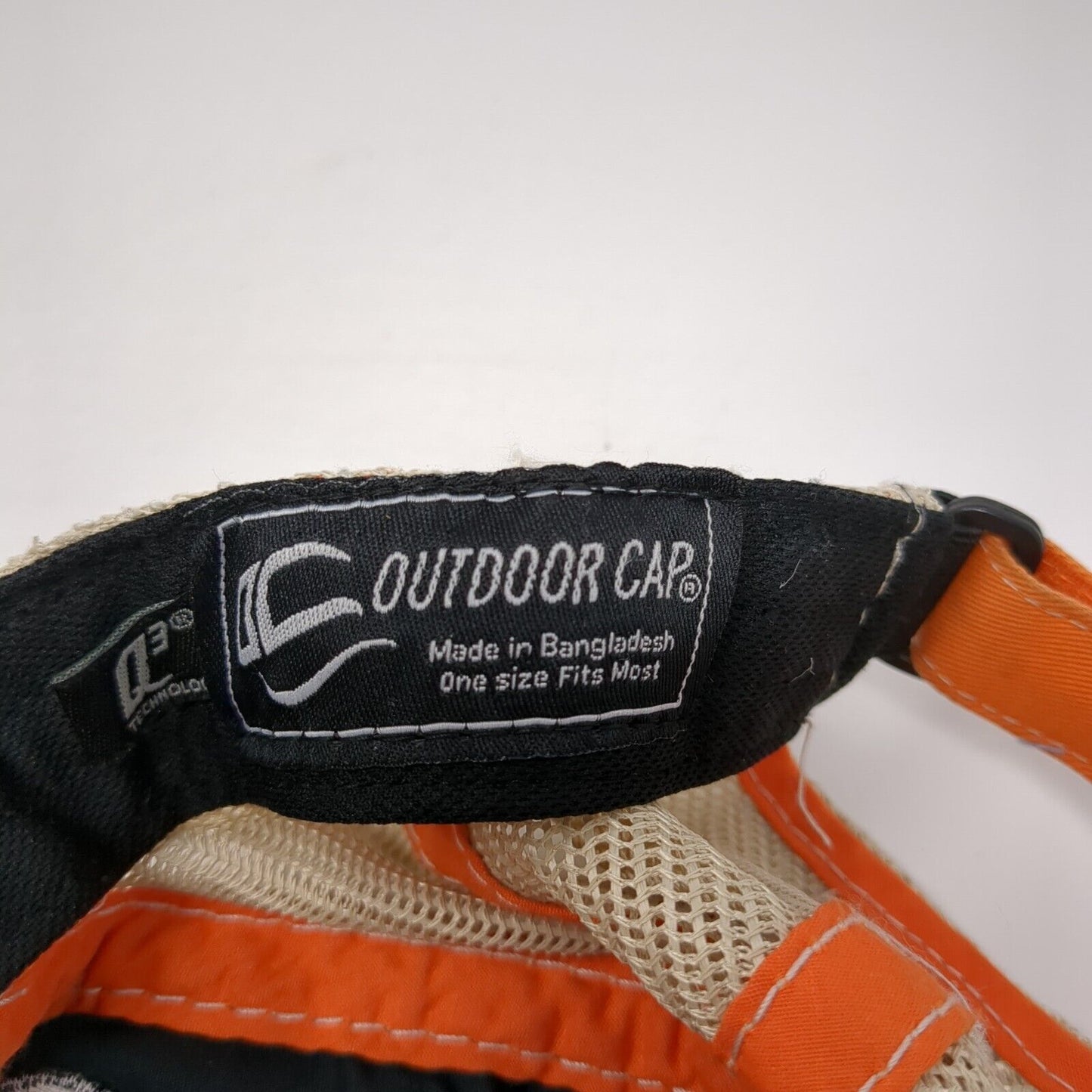 Outdoor Cap Strapback Trucker Hat Orange One Size Adjustable Distressed Mesh