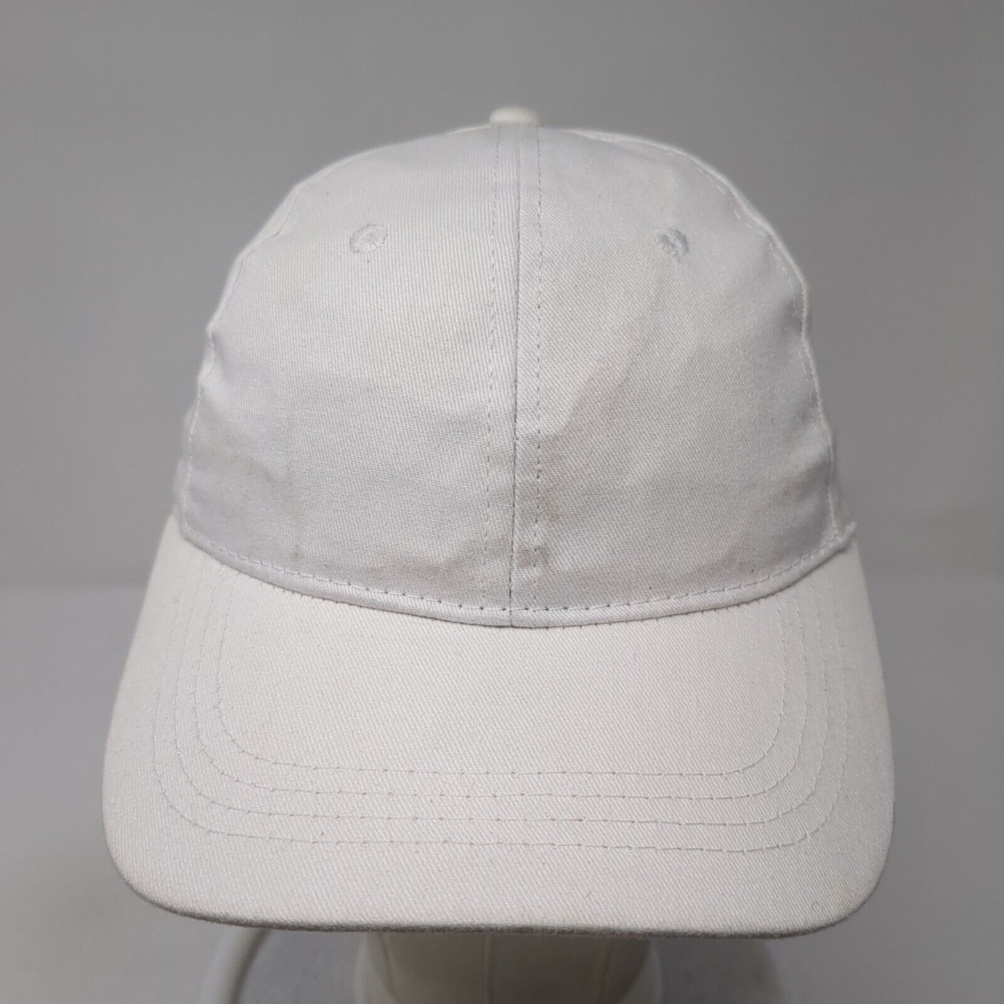 Unbranded Strapback Hat White One Size Blank Solid Vent Holes Outdoor