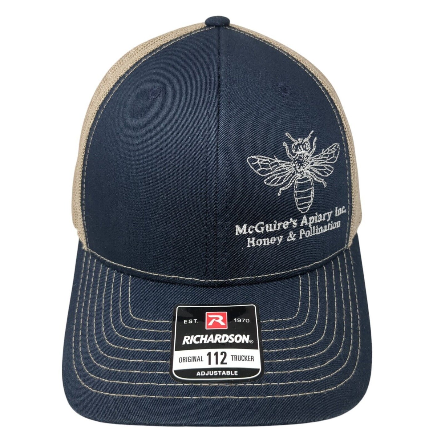 McGuire's Apiary Inc Honey & Pollination Snapback Trucker Hat Multi OS Mesh Back