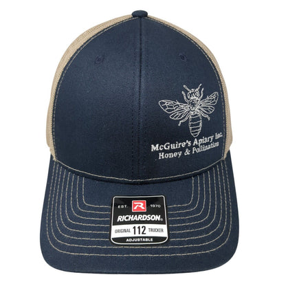 McGuire's Apiary Inc Honey & Pollination Snapback Trucker Hat Multi OS Mesh Back