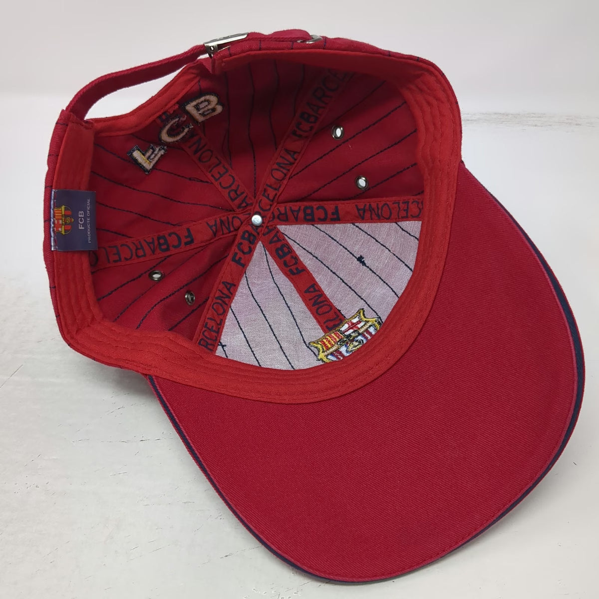 FC Barcelona Soccer-International FCB Red Cap One Size Pinstripe Slideback Hat