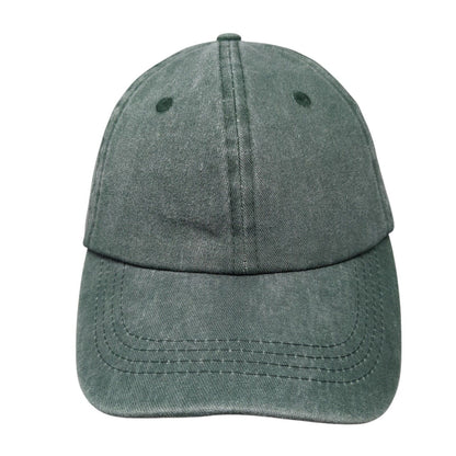 HR Ponytail Slideback Hat Green One Size Adjustable Vented Holes 6 Panel Blank