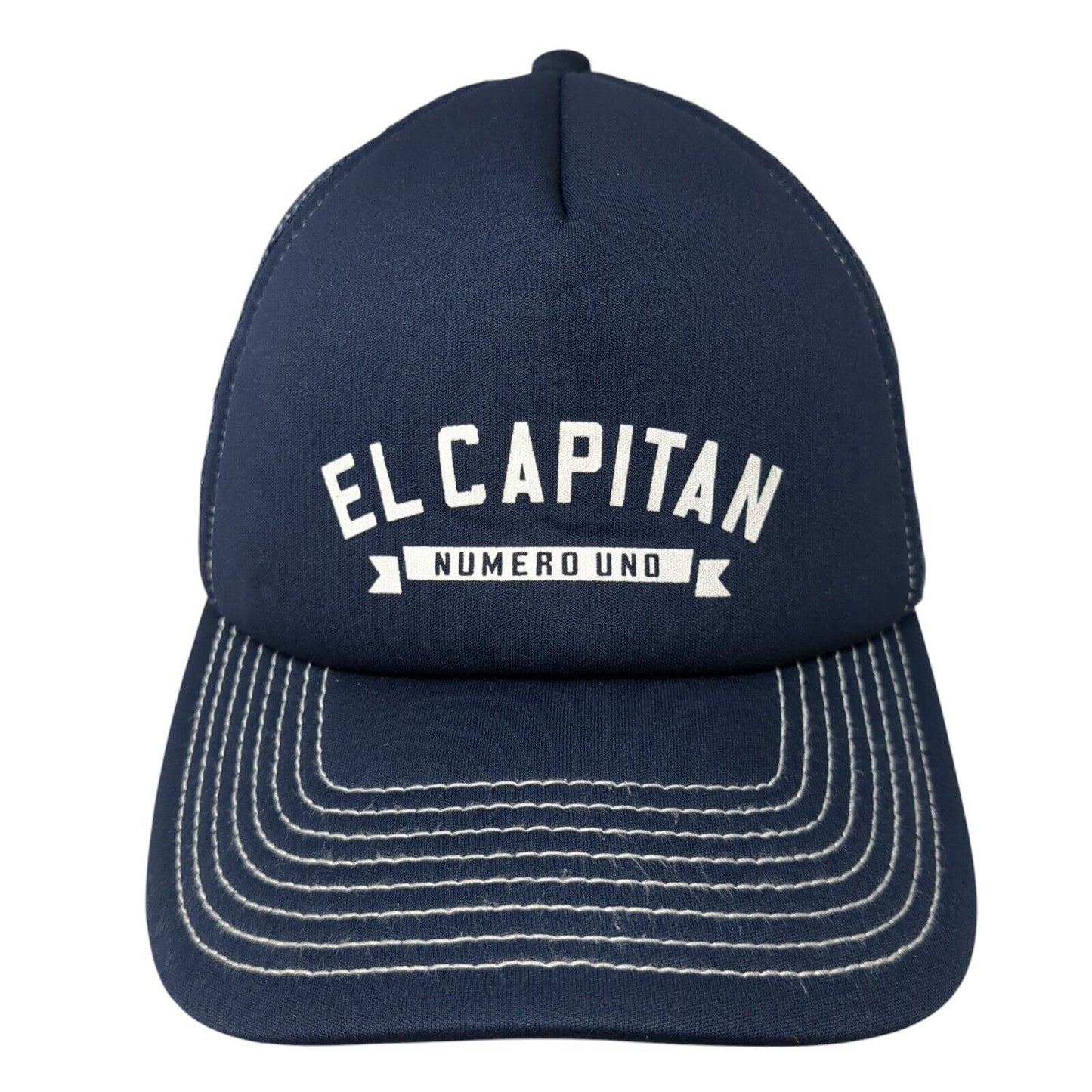 El Capitan Numero Uno Snapback Mesh Back Trucker Hat Blue M/L Gap