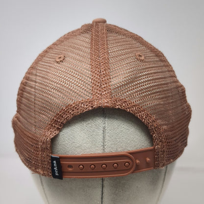 prAna Trucker Hat Brown Blue One Size Geometric Pattern Mesh Back Snapback Cap