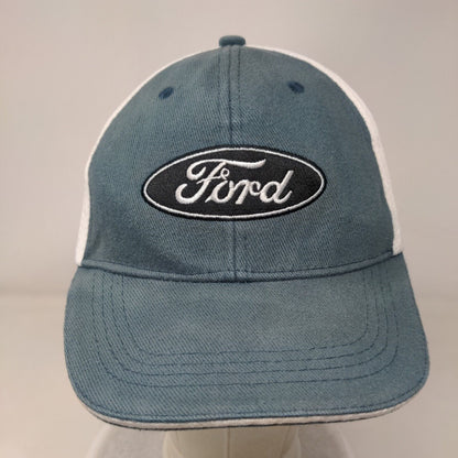 Ford Strapback Hat Blue One Size Adjustable Embroidered Vented Holes 6 Panel
