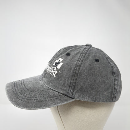 HealthWest Strapback Hat Gray One Size Embroidered Solid Vent Holes