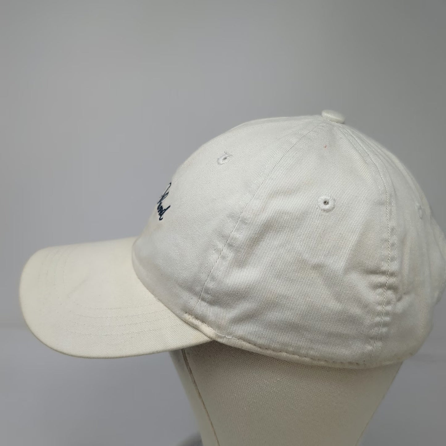 Ahead Sea Island Baseball Cap White One Size Embroidered Slideback Golf Hat