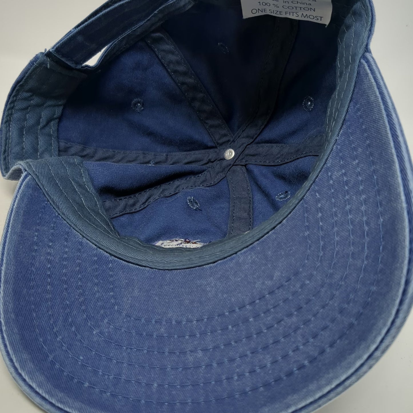Planet Wear Baseball Cap Blue One Size Embroidered Dogs Rainbow Strapback Hat