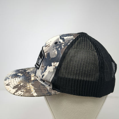 SKRE Trucker Hat Gray Black Camo One Size Mountain Gear Snapback Hunting Outdoor