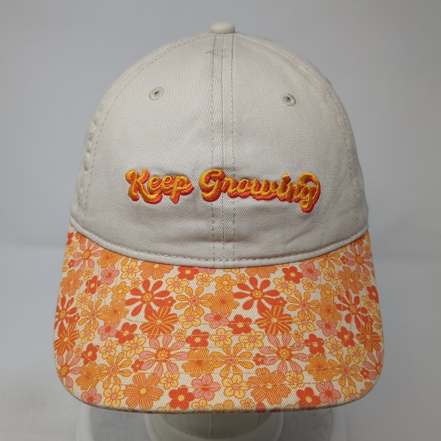 Keep Growing Fitted Baseball Cap Multicolor One Size Adjustable Floral Print