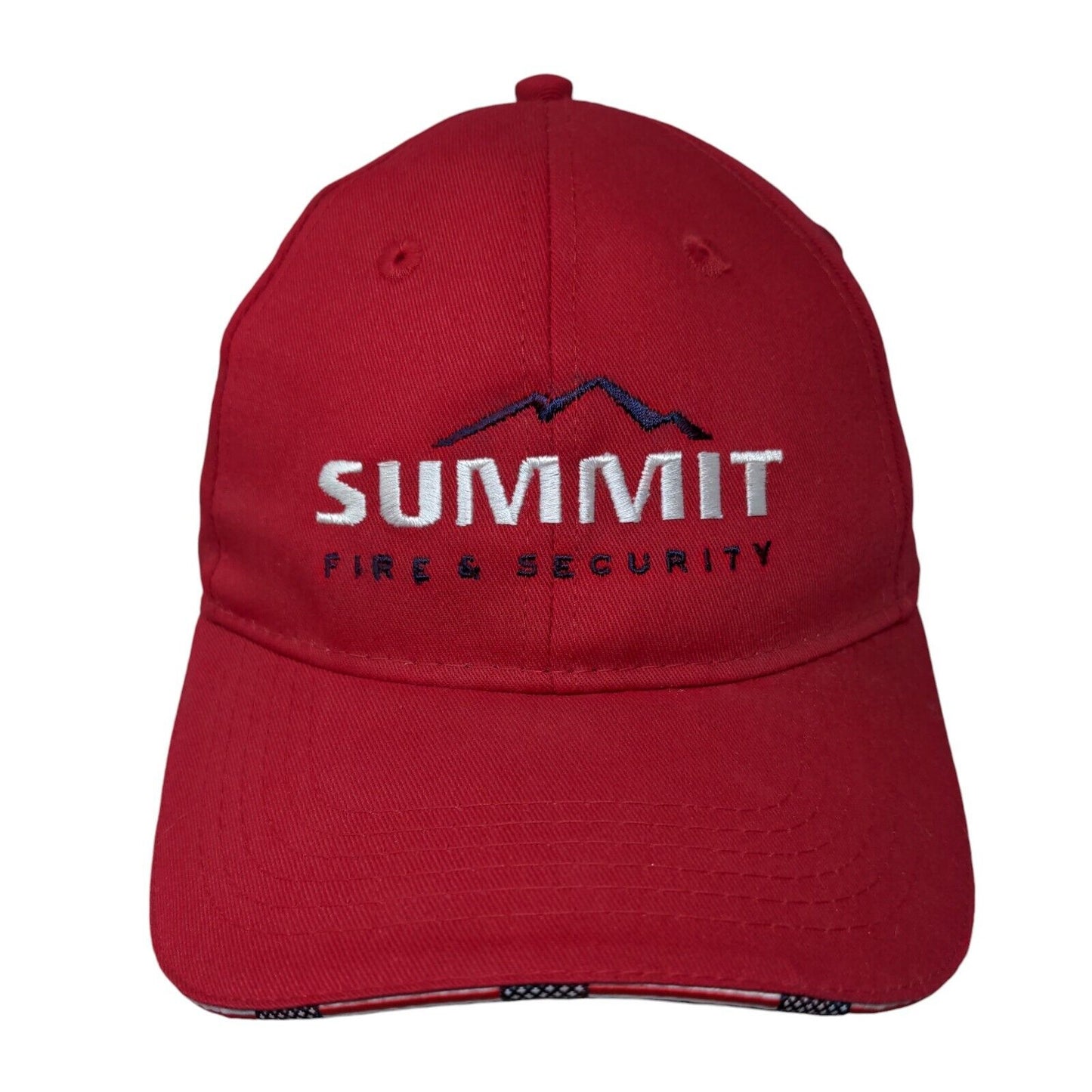 Summit Fire & Security Strapback Hat Red One Size Embroidered July 4th 2023