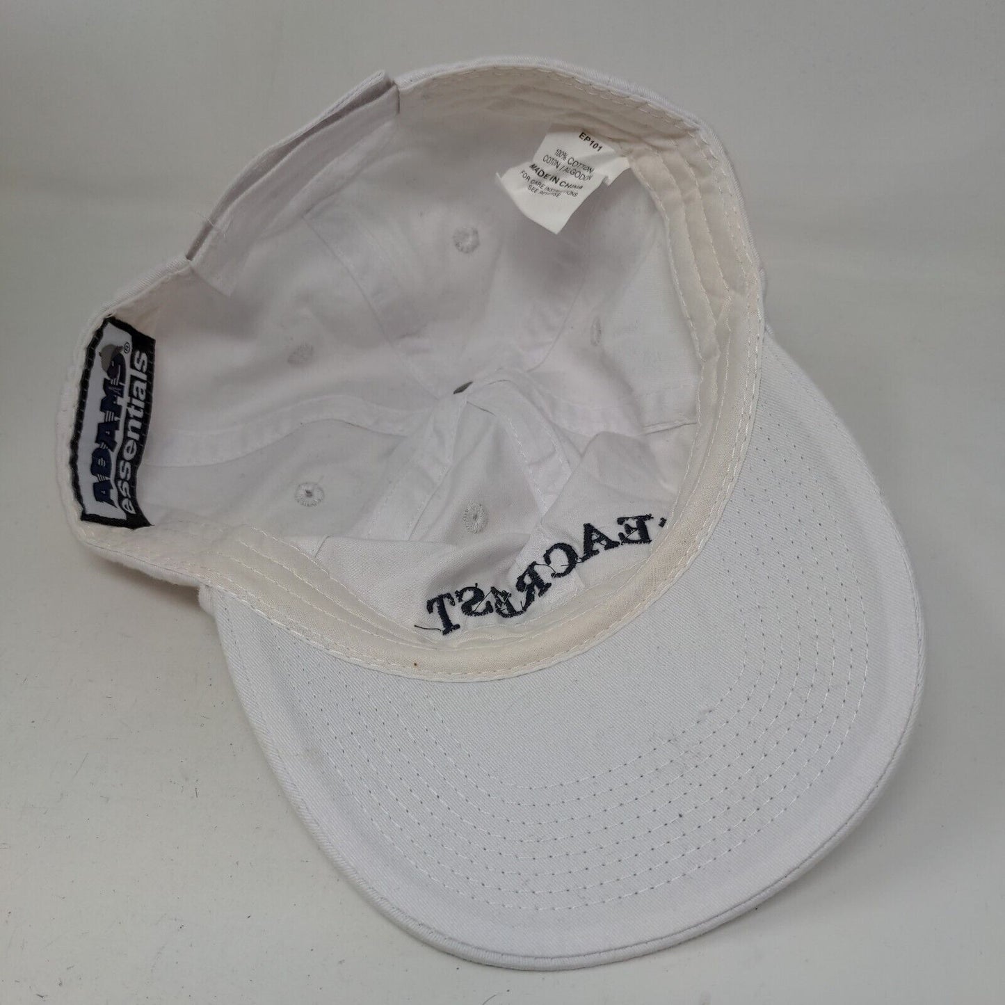 Adams Men's Strapback Hat White Embroidered Seacrest Beach Logo Cotton