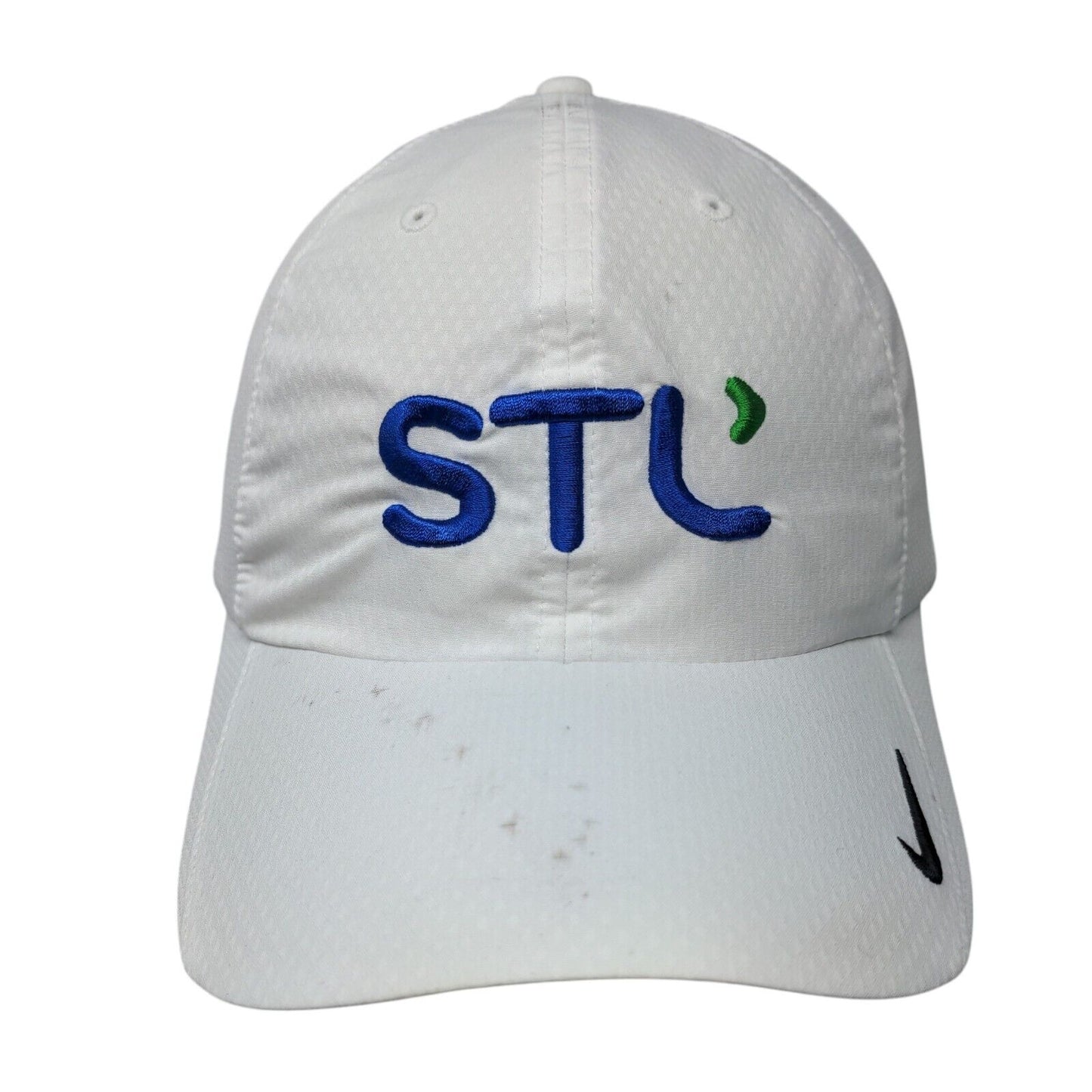 STL Strapback Hat White OSFM Embroidered Nike Heritage 86 Dri-Fit