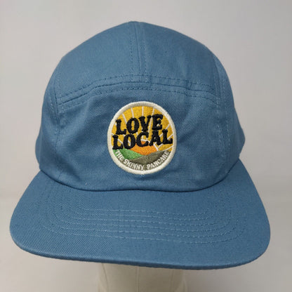 AS colour Men's Slideback Hat Blue OSFA Embroidered Love Local Skinny Pancake