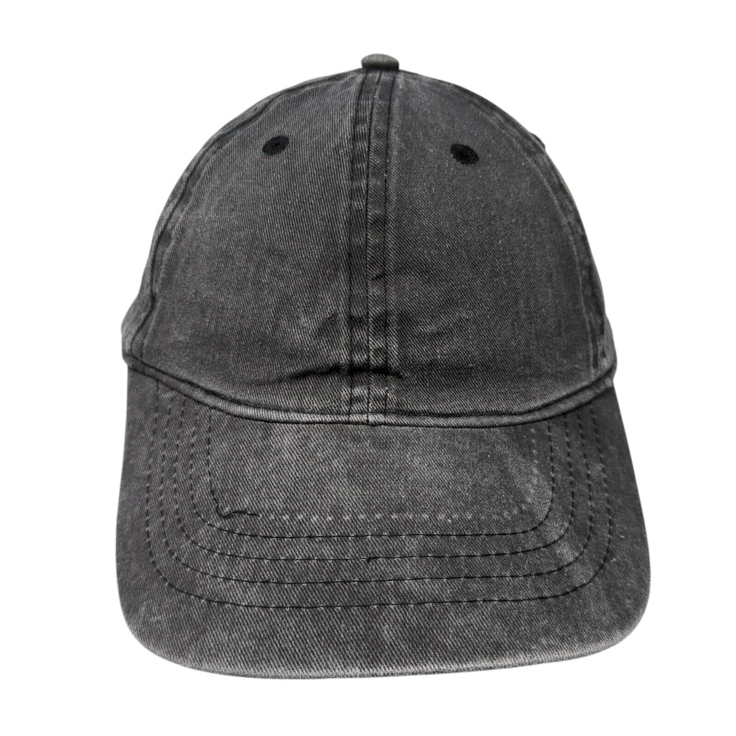 Unbranded Strapback Hat Gray One Size Adjustable Vented Holes 6 Panel Blank
