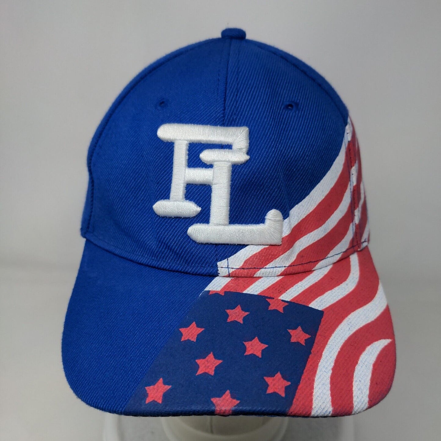 FL USA Flag Strapback Hat Blue One Size Adjustable Embroidered