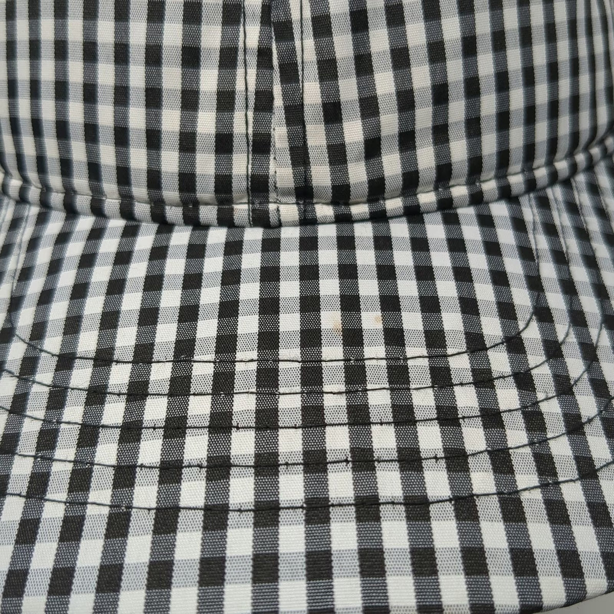 Baseball Cap Black White OSFM Gingham Check Strapback Unstructured Casual Hat
