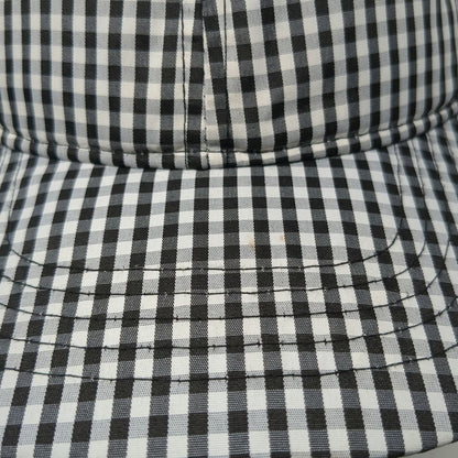 Baseball Cap Black White OSFM Gingham Check Strapback Unstructured Casual Hat