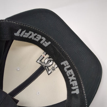 DC Fitted Hat Black OSFA L/XL Embroidered Vented Holes 6 Panel Flexfit