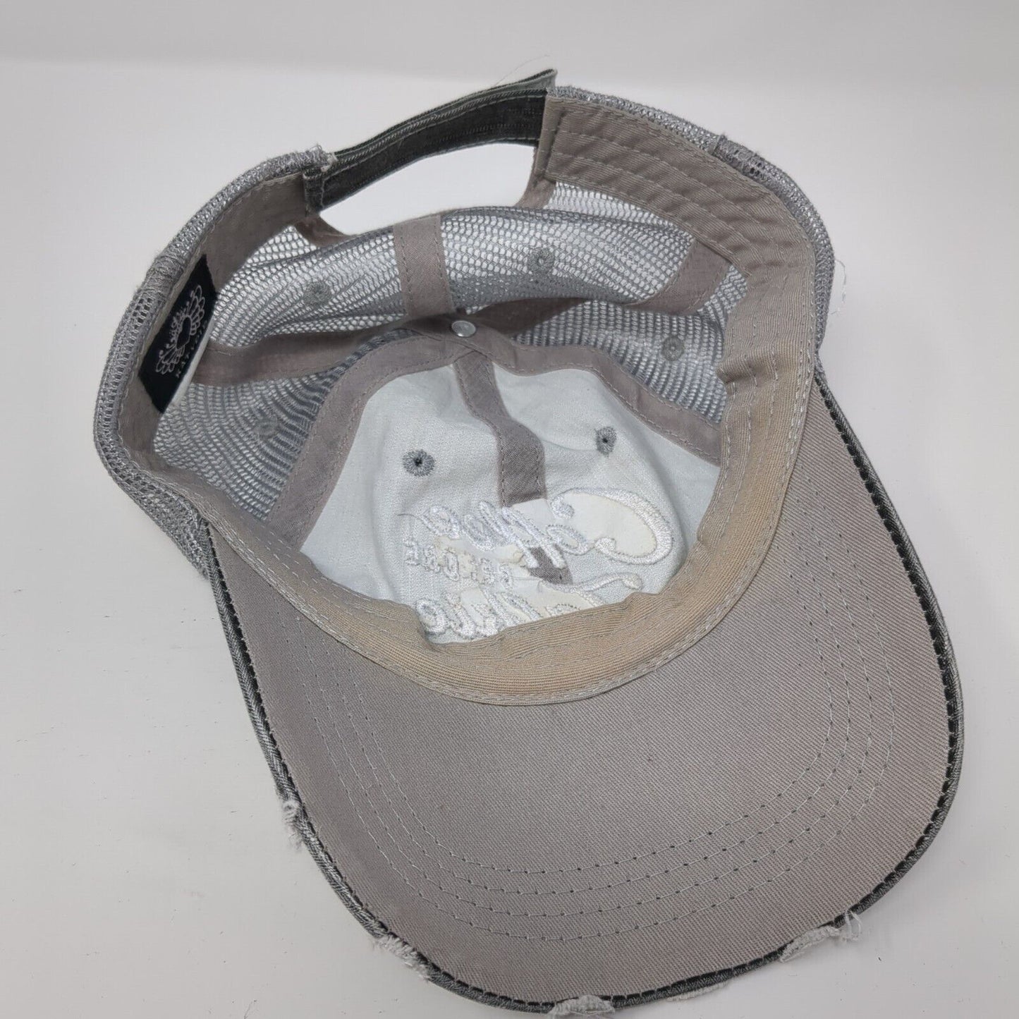 Coffee Before Talkie Strapback Trucker Hat Gray One Size Mesh Back