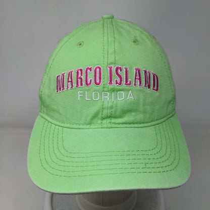 Marco Island Florida Strapback Hat Green One Size Adjustable Alvin's Island