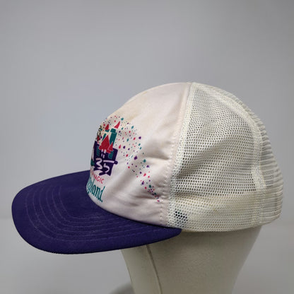 New Era Trucker Hat White Vintage Disneyland 35 Years Sorcerer Mickey Snapback