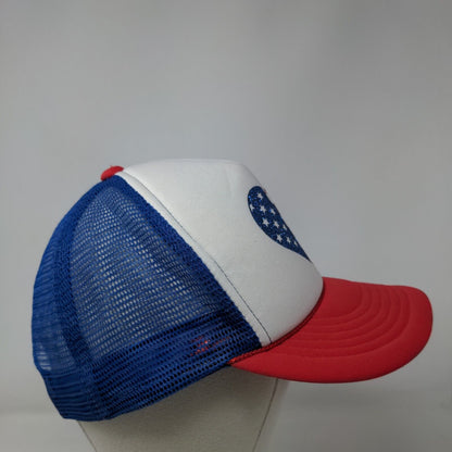Love American Flag Snapback Trucker Hat Multicolor OSFA Patriotic Rope Cobra