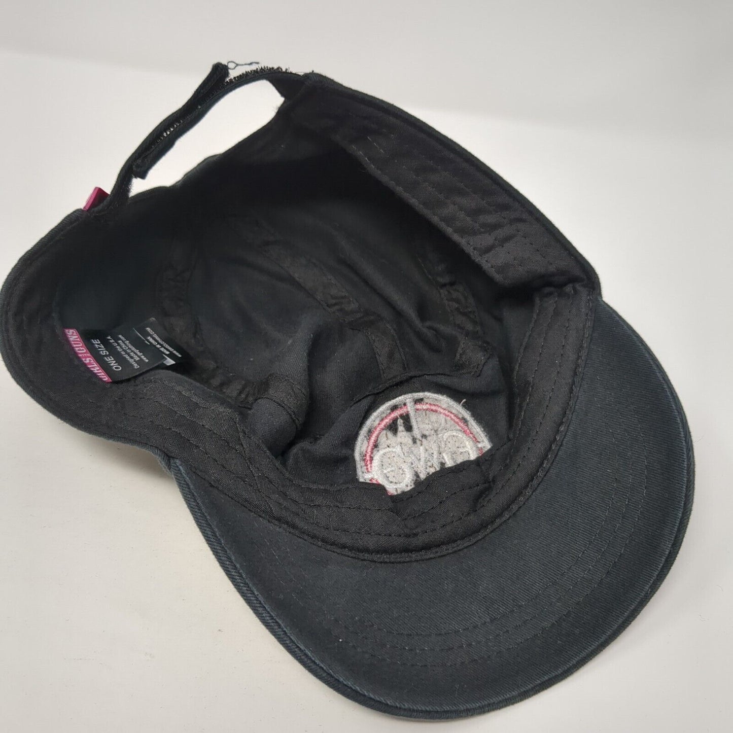 GWG Girls With Guns Cadet Army Cap Black One Size Adjustable Glitter Embroidered