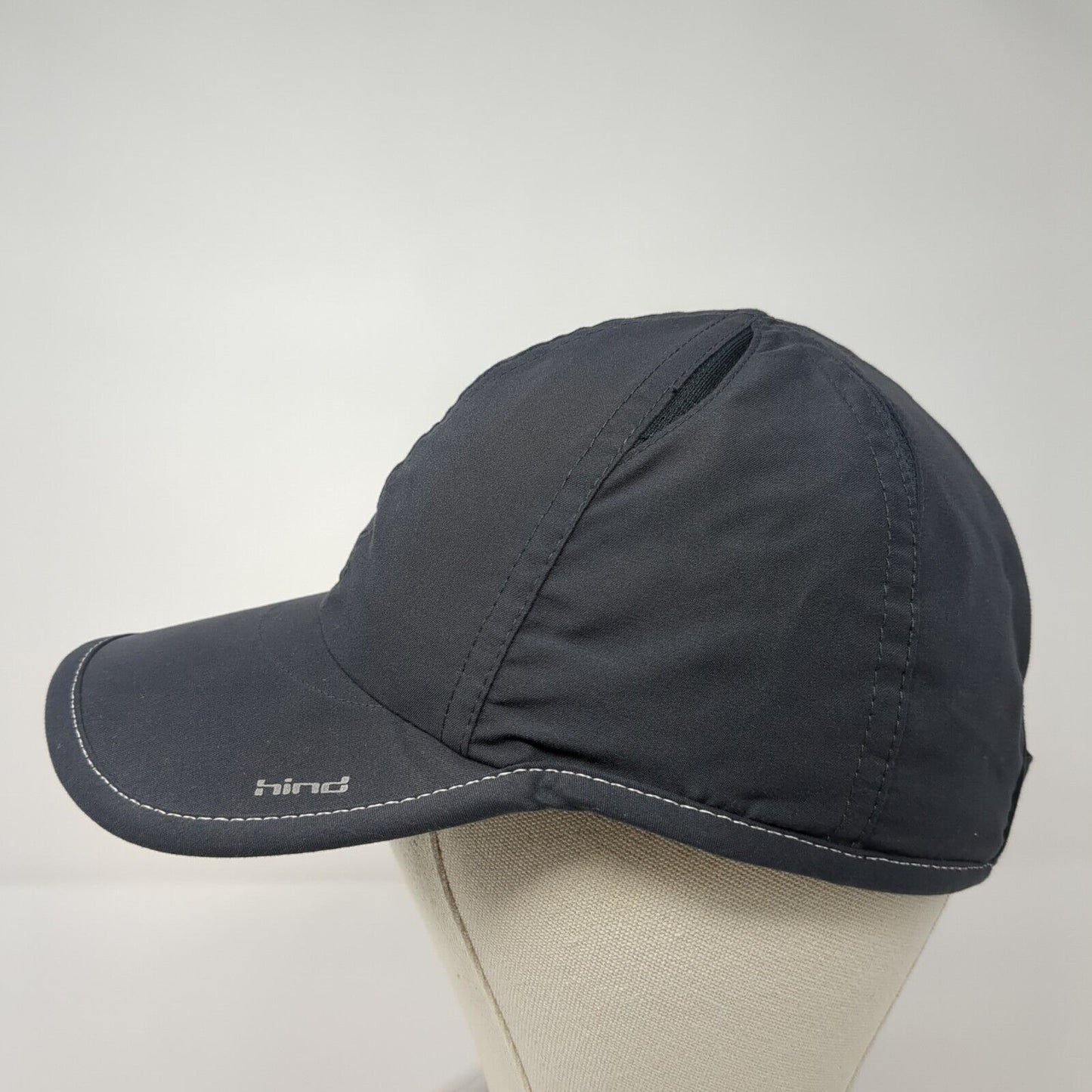 Hind Strapback Hat Gray One Size Adjustable Solid Mesh Trim 6 Panel